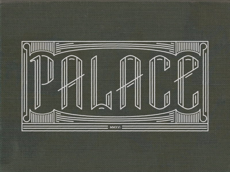 Palace Logo logo branding lettering hand lettering victorian retro art nouveau art deco vintage letterpress illustration typography