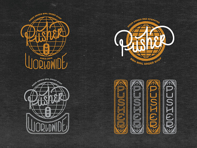 Pusher Process art deco badges bicycles bikes bmx branding hand lettering lettering logos typography vintage