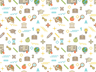 Education Pattern background college design education graphic icons illustrated knowledge learning pattern school vector