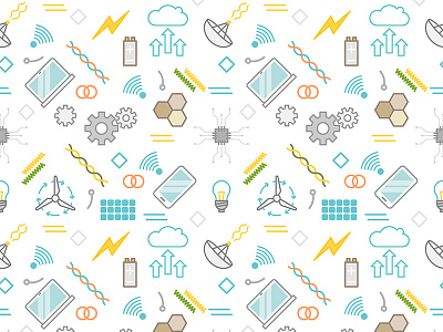 Technology Pattern background design education explore graphic icons illustrated pattern progress science technology vector
