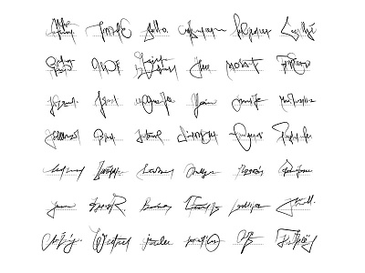 Abstract Vector Handwritten Signature Collection autograph calligraphic collection decorative design etype graphic handwritten ink name signature vector