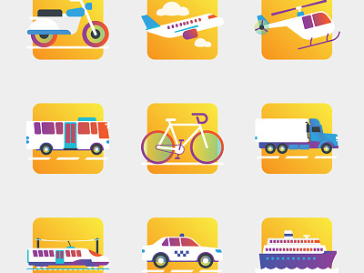 Free transportation icons air airplane bus bycicle cargo freight helicopter motorbike motorbikes public sea ship taxi train transportation travel truck tuk tuk