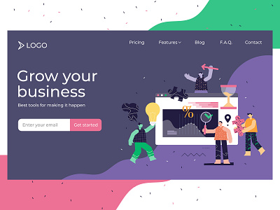 Project management landing page illustration