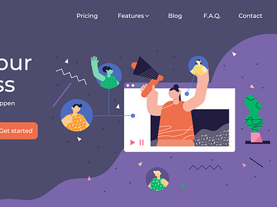 Referral marketing landing page illustration