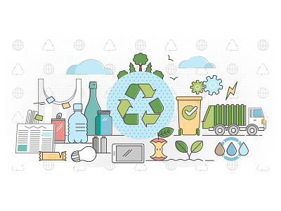 Recycle concept bio clean concept earth eco ecology environment green illustration natural nature outline planet recycle recycling resources sign sustainable symbol vector