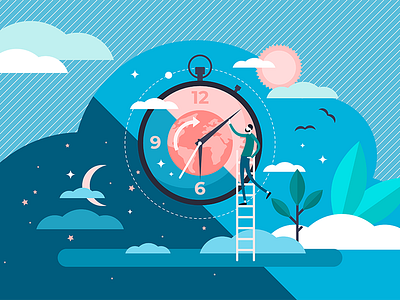 Day Night Cycle clock concept cycle daily day evening graphic illustration morning nature night planet rhythm science sleep sun time vector weather