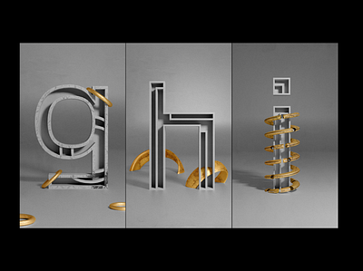 G - H - I #36daysoftype 36dayoftype 3d 3d art abstract art art direction artwork blender design g gold h i lachute letter lettering photoshop type typeface