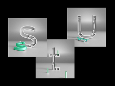S - T - U #36daysoftype 36dayoftype 36daysoftype07 3d 3d art abstract art direction artwork blender design font lachute letter lettering photoshop s t type typeface u