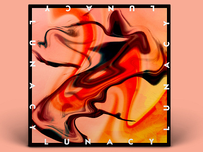 LUNACY abstract album album art album artwork album cover album cover design black cloud color design geometry gradiant illustration kev andré perrin light lunacy orange pale red space