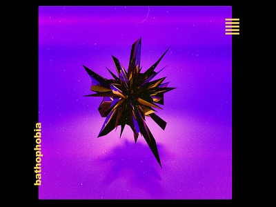 bathophobia 3d 3d art abstract album album art album artwork album cover album cover design bathophobia color design geometry gradiant illustration lachute purple yellow