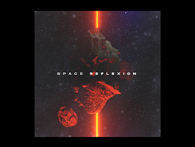 SPACE REFLEXION X LACHUTE 3d abstract album album art album artwork album cover album cover design art art direction artwork blender color design illustration lachute neon photoshop space