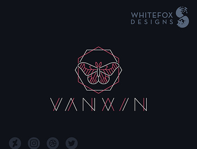 vanxin Logo branding butterfly design insect logo nature vaporwave vector