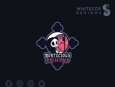 Morticious Delicious Logo branding death fantasy grim reaper grimreaper logo moon sunset vector