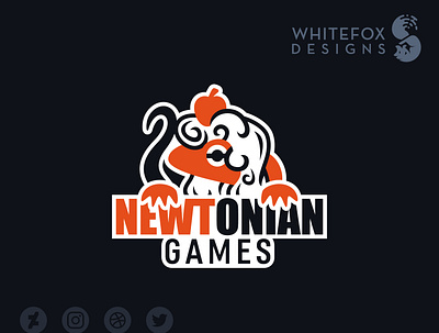 Newtonian Games Logo branding cute design logo nature newt newton vector wild