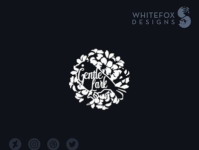 Gentle Lark Logo bird branding cute design flower logo nature vector