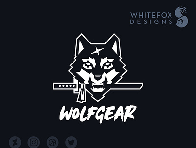 WOLFGEAR branding cool design graphic design identity design logo logo design ninja sword wild wolf
