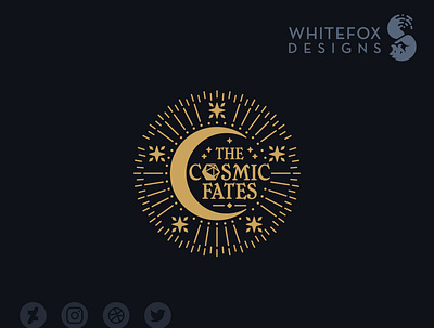 The Cosmic Fates branding cosmic design dice graphic design identity design logo moon space vector