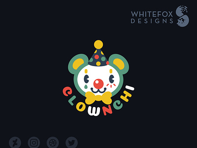 Clownchi bear branding clown cute design logo vector