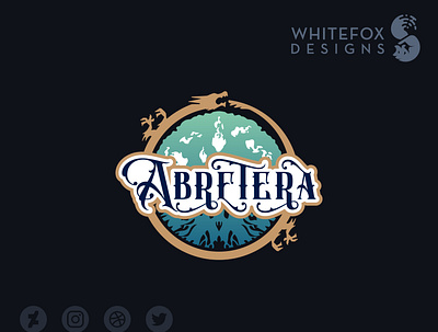 ABRETERA branding design dragon fantasy logo tree vector willowisp wisp world worldtree