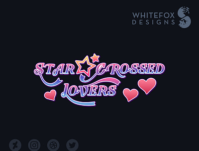 Star Crossed Lovers branding cute design heart logo star vector