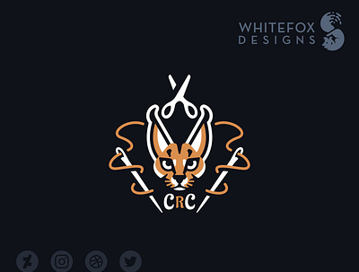 Caracal Creations branding caracal cat design feline logo scissor string vector wild
