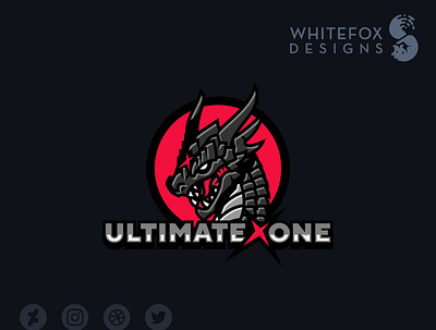 UltimateXOne branding design dragon logo scar vector