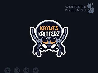 Kayla's Kritterz arachnid branding cute jumping spider logo nature spider vector