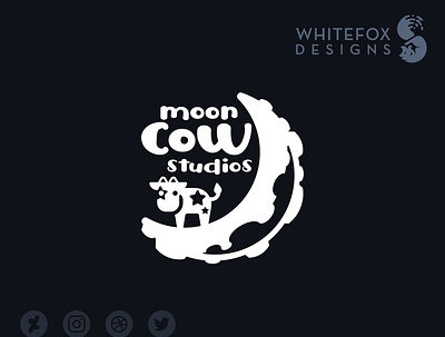 Moon Cow Studios branding cow cute design logo moon vector