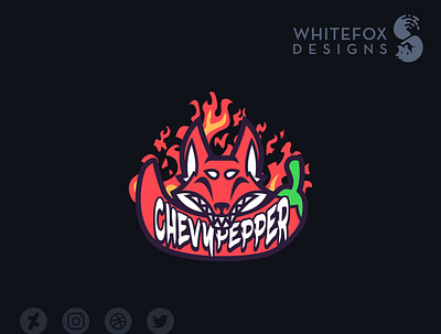 ChevyPepper branding chili chili pepper design flames fox hot logo pepper red pepper vector