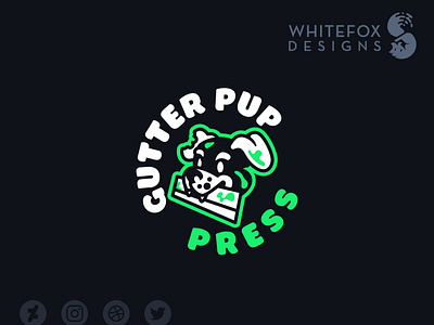 Gutter Pup Press branding design dog ink logo press pupp puppy vector
