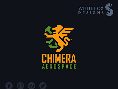 Chimera Aerospace branding chimera creature design fantasy goat lion logo monster mytical snake vector