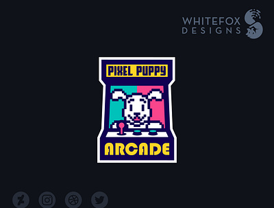 Pixel Puppy arcade branding design dog logo pixel puppy vector