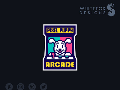 Pixel Puppy arcade branding design dog logo pixel puppy vector