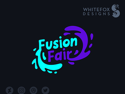 Fusion Fair branding design fusion liquid logo melting vector