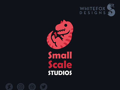 Small Scale Studios branding cute design dinosaur logo rex t-rex tyranosaurus vector