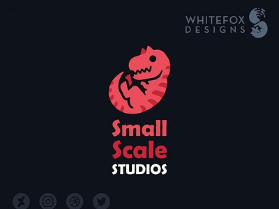 Small Scale Studios branding cute design dinosaur logo rex t rex tyranosaurus vector