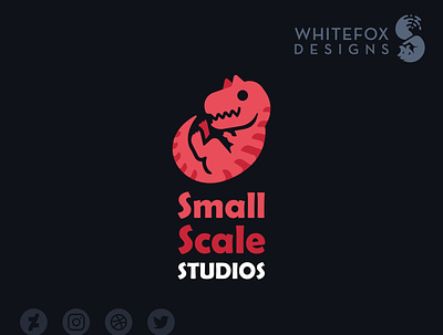 Small Scale Studios branding cute design dinosaur logo rex t rex tyranosaurus vector