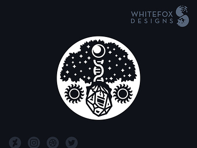 Musere branding design dna logo moon stars sun tree vector