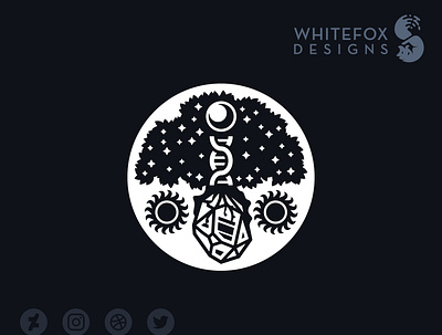 Musere branding design dna logo moon stars sun tree vector