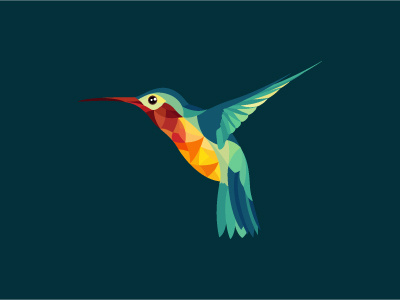 Green Hummingbird Logo bird colorful hummingbird mozaic