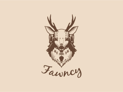 Fawncy Logo deer disguise fancy fawn wild wolf