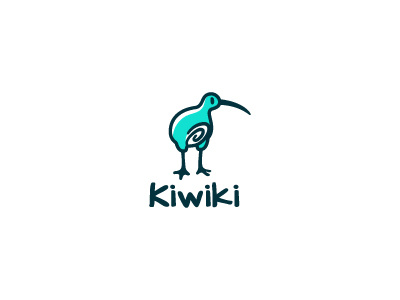 Kiwiki Logo bird cute funny kiwi new zealand spiral