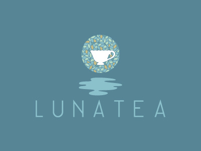 Lunatea Logo cup leaf logo moon mozaic nature stained glass tea