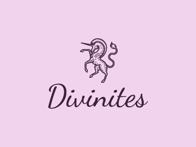 Divinites Logo fantasy horn horse logo mythical unicorn