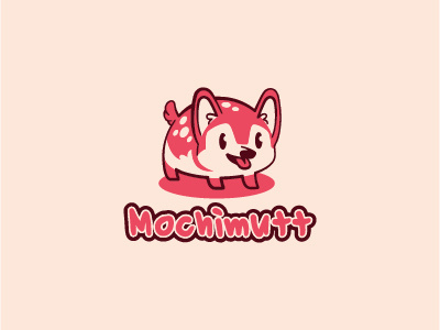 Mochimutt candy cute dog logo mascot mochi mutt pup