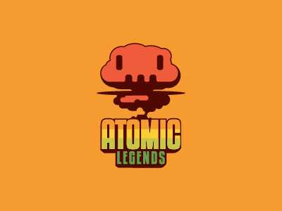 Atomic Legends atomic bomb cloud explosion games logo skull