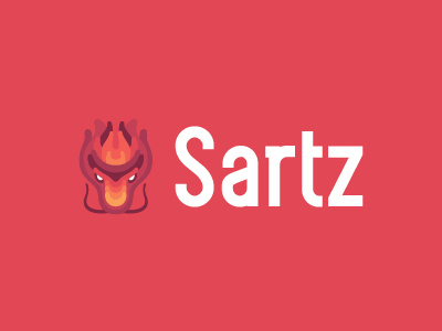Sartz Logo asian beast cool dragon mytical red
