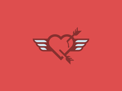 Heart Logo arrow bleeding heart love wings