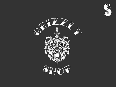 Grizzly Shop Logo bear grizzly growling nature sword wild