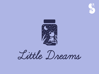 Little Dreams Logo bear cute dreams flask logo moon night